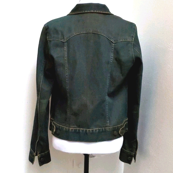 Gap Demin Jacket Blue Black w/ Orange Highl Size M - Picture 14 of 17